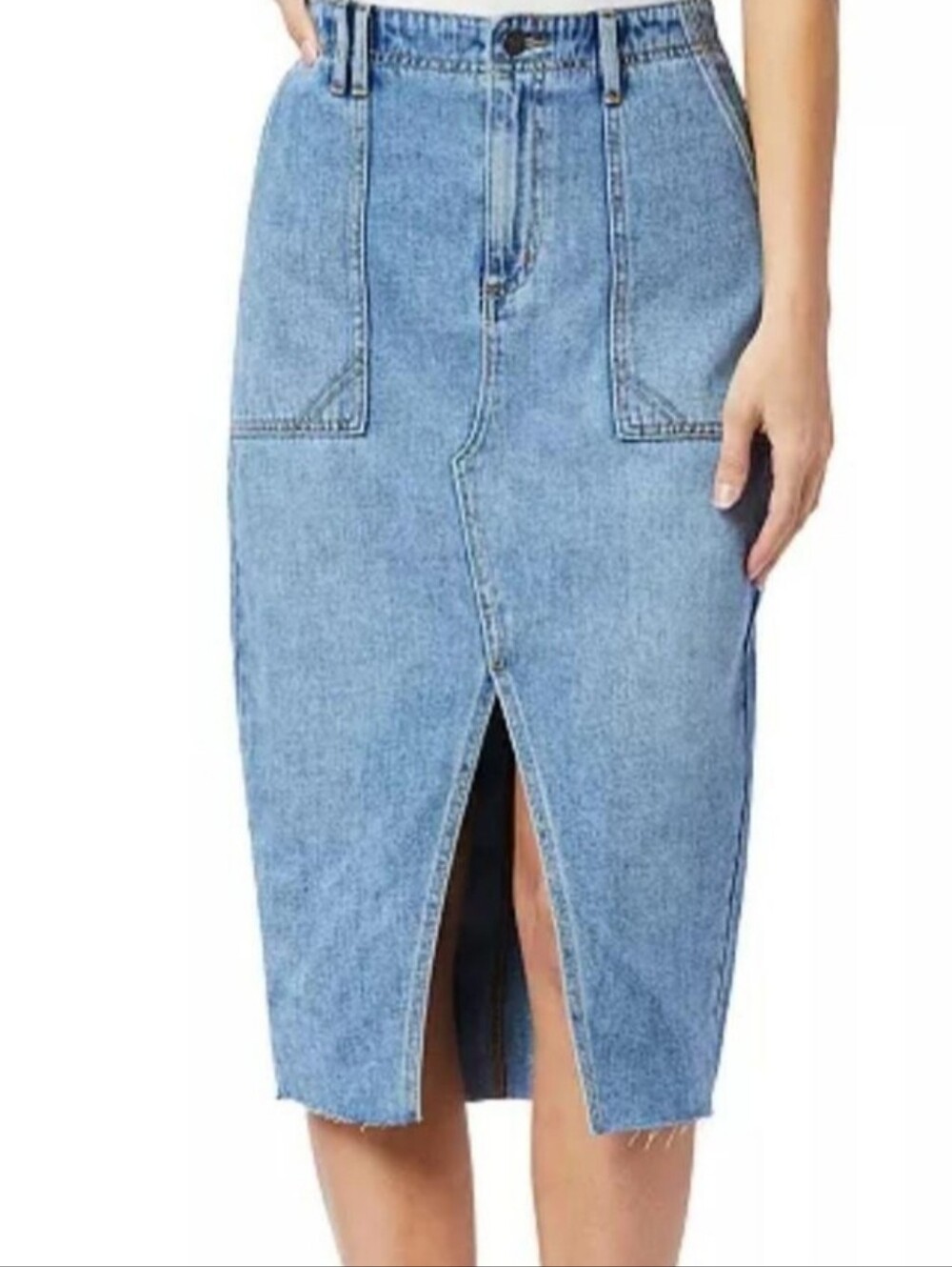 Sam Edelman MARIBEL COTTON DENIM SKIRT/Lt Blue Denim Womens Size 27